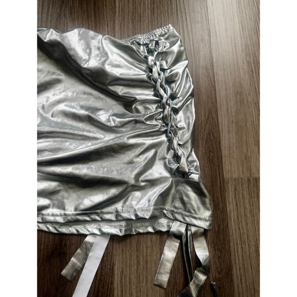 Echoine Metallic Lace Bandage Mini Skirt Size XL - Picture 5 of 8